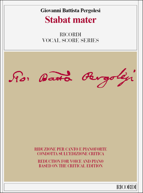 Stabat Mater: Edizione critica di C. Toscani, Reduction for voice and Piano by Antonio Frigé