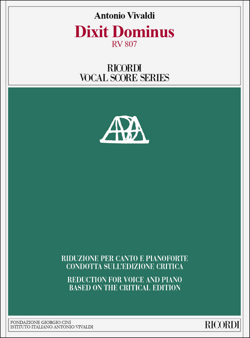 Dixit Dominus RV 807: Edizione critica di M. Talbot, riduzione per canto e pianoforte di A. Frigé. 9788881920327 Dixit Dominus RV 807: Edizione critica di M. Talbot, riduzione per canto e pianoforte di A. Frigé. 9788881920327