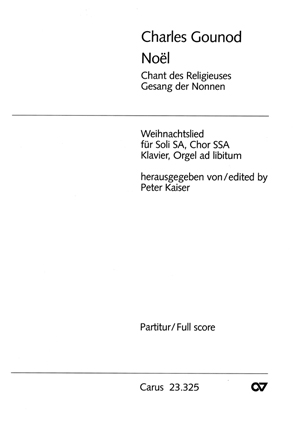 Noël (PA), SSA with Accompaniment, Score