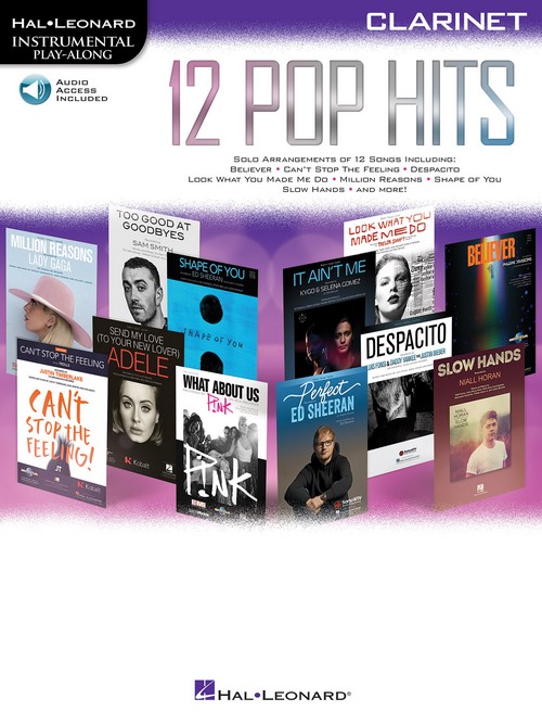 12 Pop Hits: Instrumental Play-Along, Clarinet. 9781540020475