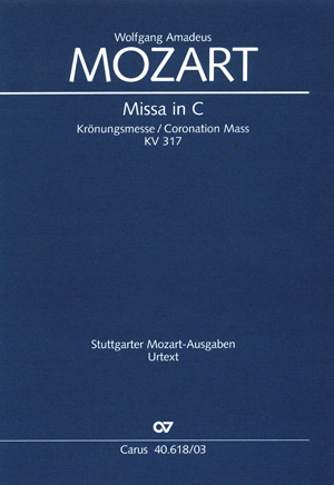 Missa in C KV 317: Krönungsmesse, Soli SATB, Mixed Choir and Ensemble, Vocal Score. 9790007084059 Missa in C KV 317: Krönungsmesse, Soli SATB, Mixed Choir and Ensemble, Vocal Score. 9790007084059