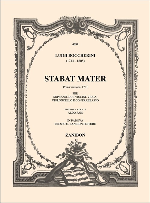 Stabat Mater: Soprano, due violini, viola, violoncello e contrabbasso, Soprano, 2 Violins, Viola, Cello and Contra Bass, set of parts. 9790520011143