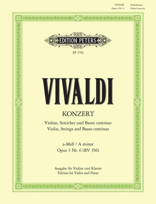 Konzert, A minor, Opus 3 Nr. 6, RV 356, Violin and Piano