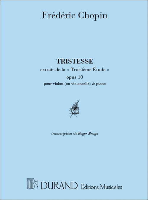 Tristesse, pour violoncelle et piano