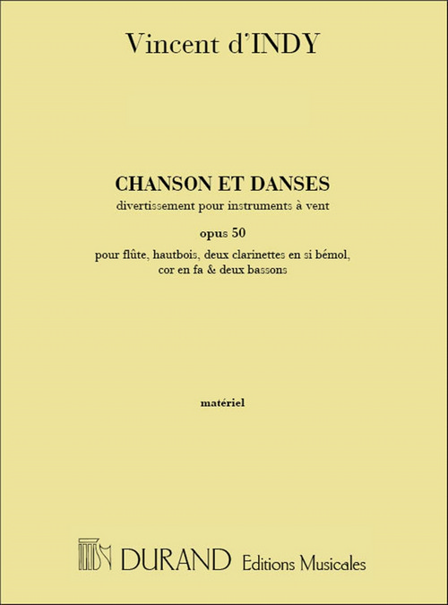 Chansons et danses, Op. 50, pour flûte, hautbois, deux clarinettes en si bémol, cor en fa et deux bassons, parties