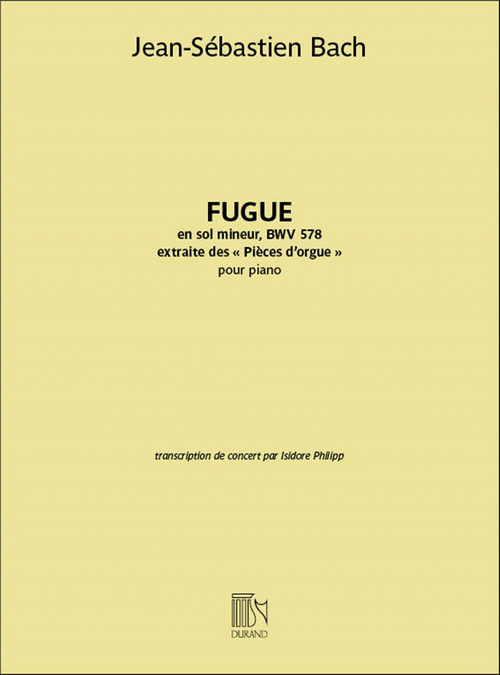 Fugue en Sol mineur, BWV 578, extrait des Pièces d'orgue