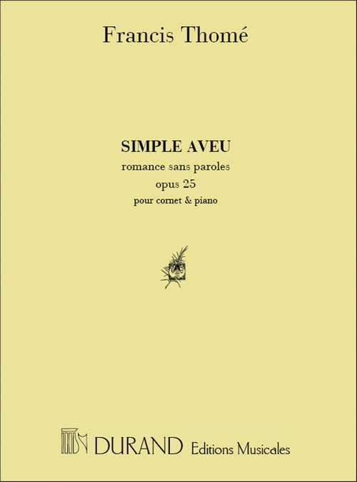 Simple aveu, op. 25, pour trompette et piano