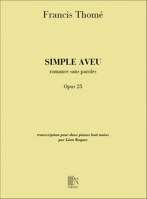 Simple aveu, pour 2 pianos à 8 mains