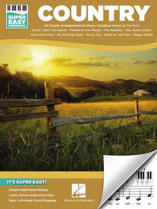 Country, Super Easy Songbook, Piano or Keyboard