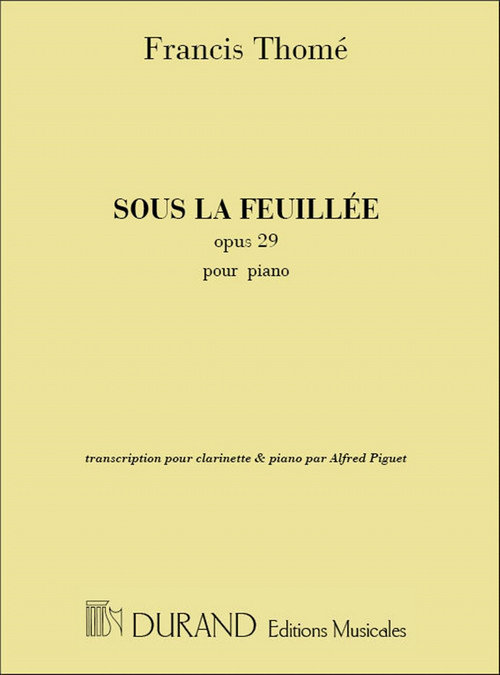 Sous la feuille, pour clarinet