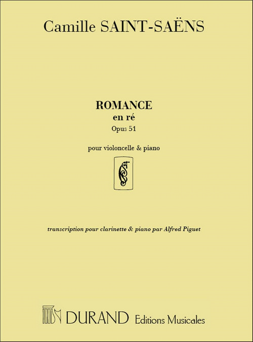 Romance, Op. 51, pour clarinette et piano (Piguet)