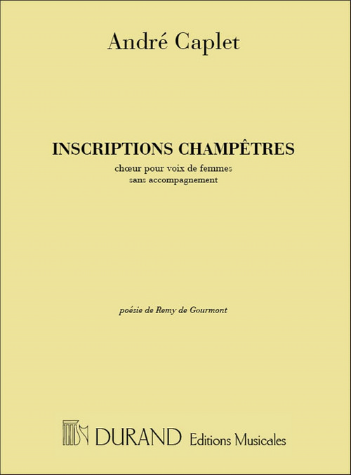 Inscriptions champêtre, edition à 3 voix de femmmes, soli sans accompagnement