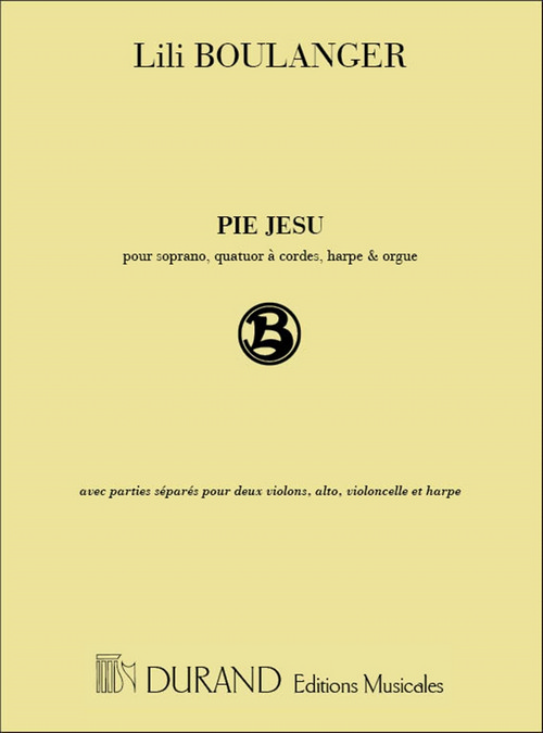 Pie Jesu, pour mezzosoprano, quatuor à cordes, harpe et orgue, avec parties séparées