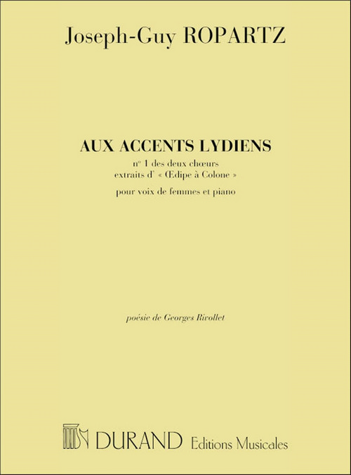 Oedipe à Colone nº 1: Aux accents lydiens, pour voix de femmes et piano