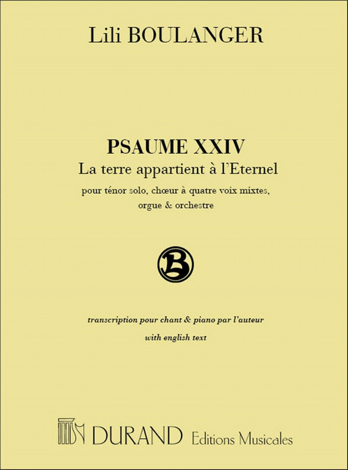 Psaume 24: La Terre appartient à l'Éternel, chant et piano