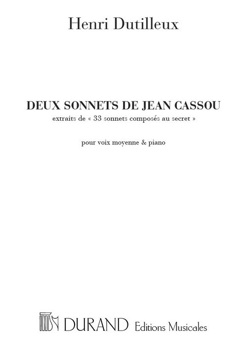 2 Sonnets de J. Cassou, pour chant et piano