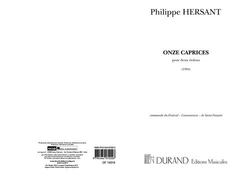 Onze caprices (1994), pour deux violons
