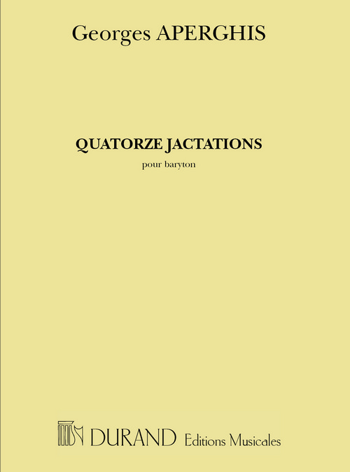 Quatorze jactations, pour baryton seul (2001). 9790044079476