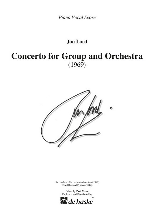 Concerto for Group and Orchestra, Piano Reduction