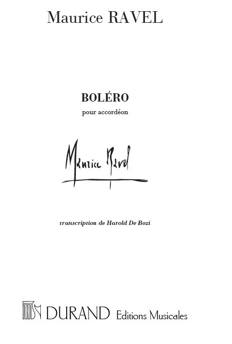 Boléro, transcription pour accordéon par Harold de Bozi