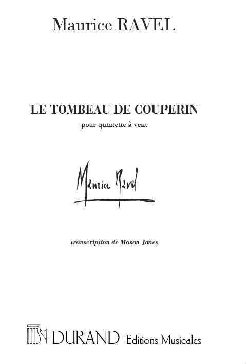 Le tombeau de Couperin, pour quintette à vent, partition