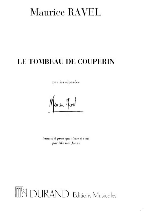 Le tombeau de Couperin, transcrit pour quintette à vent, parties séparées