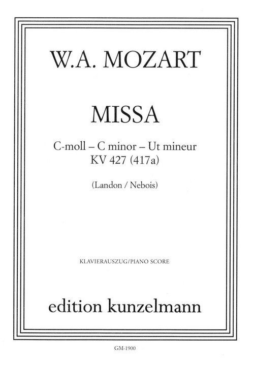 Mass in C Minor, KV 427, Piano Reduction