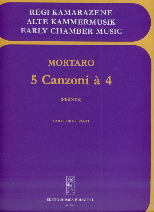 5 canzoni à 4, partitura e parti