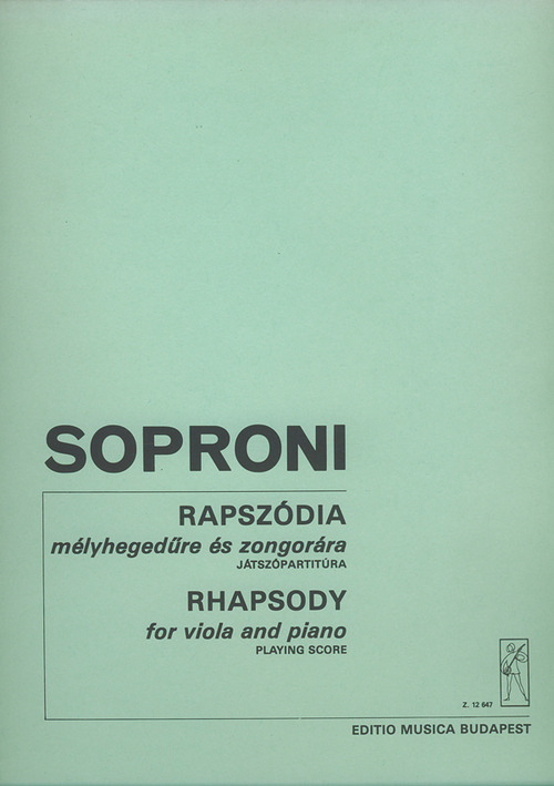 Rhapsody, for Viola and Piano. 9790080126479 Rhapsody, for Viola and Piano. 9790080126479