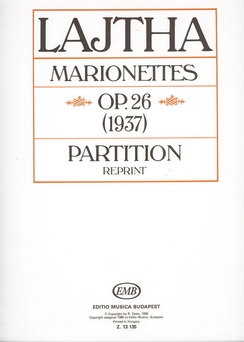 Marionettes op. 26, partition