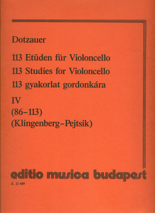 113 Studies for Violoncello, vol. IV (86-113)