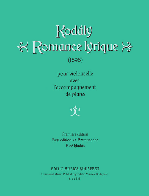 Romance lyrique, pour violoncelle avec l'accompagnement de piano, première édition