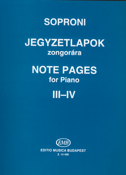 Note Pages for Piano, III-IV