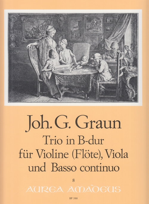 Trio in B-Dur, für Violine (Flöte), Viola und Basso continuo, Score and Parts