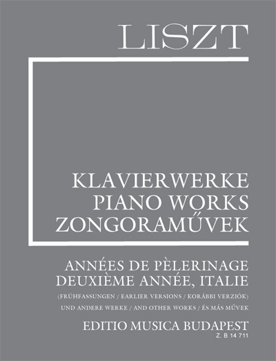 Piano Works: Années de pèlerinage, deuxième année, Italie, and other works, Supplementary vol. 13