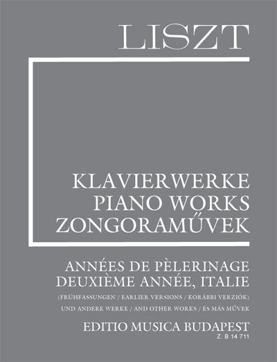 Piano Works: Années de pèlerinage, deuxième année, Italie, and other works, Supplementary vol. 13. 9790080147115 Piano Works: Années de pèlerinage, deuxième année, Italie, and other works, Supplementary vol. 13. 9790080147115