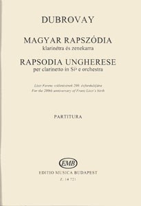 Rhapsodie ungherese, per clarinetto in Sib e orchestra, partitura