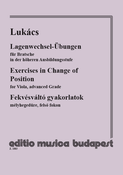 Exercises in Change of Position, for Viola, advanced Grade