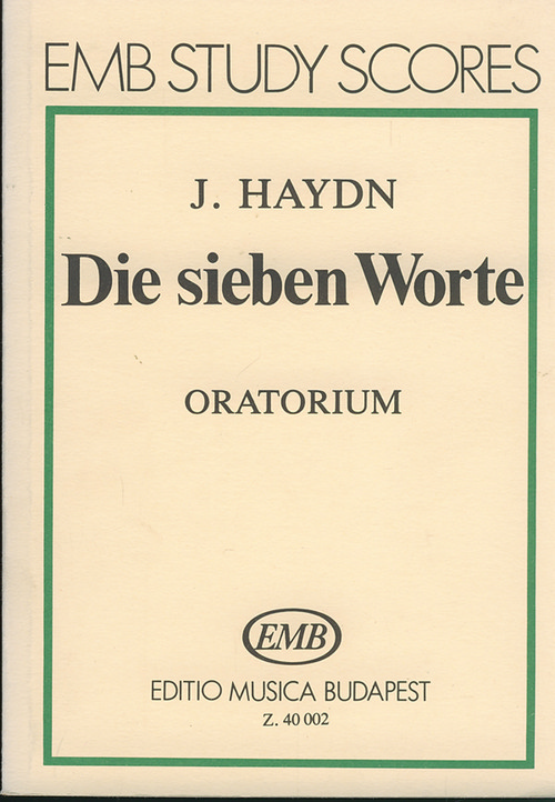 Die sieben Worte, Oratorium, Study Score