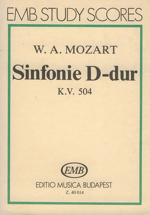 Sinfonie D-Dur, KV 504, Prager Sinfonie, Study Score