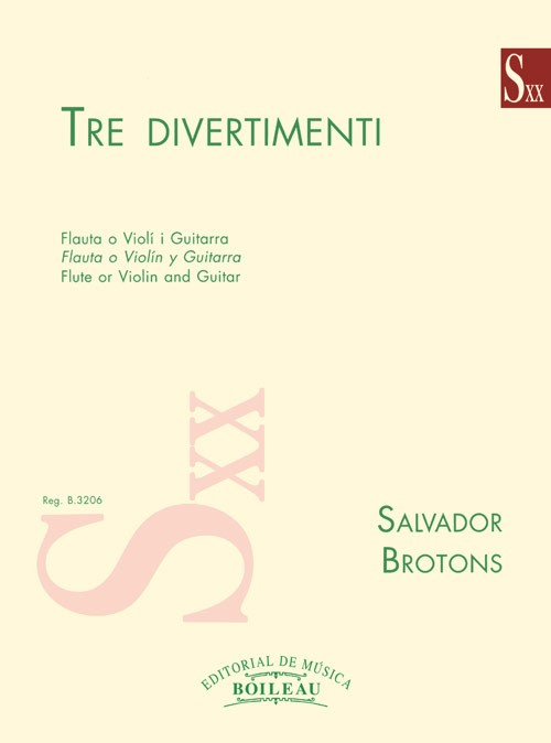 Tre divertimenti, op. 68. Para Flauta o Violín y Guitarra