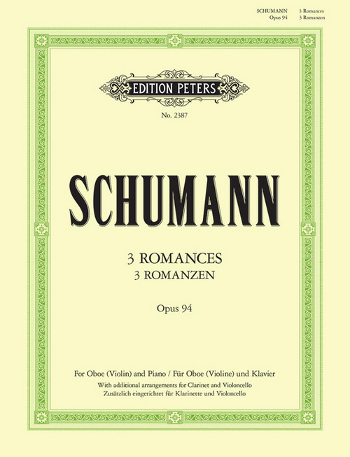 Three Romances for Oboe Op. 94, Oboe and Piano