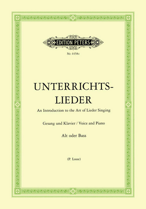 Unterrichtslieder - Ausgabe für tiefe Stimme: Eine Sammlung von 60 beliebten Liedern mit Klavierbegleitung