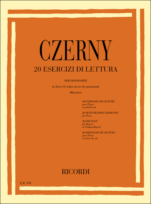 20 Esercizi di Lettura, per Pianoforte, in Chiave di Violino ad Uso dei Principianti