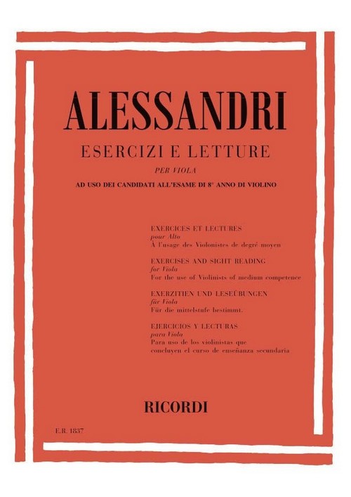 Esercizi e Letture per Viola, ad Uso dei Candidati all'Esame di 8º Anno