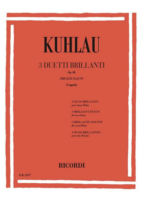 3 Duetti Brillanti, Op. 80, per Due Flauti. 9790041821979