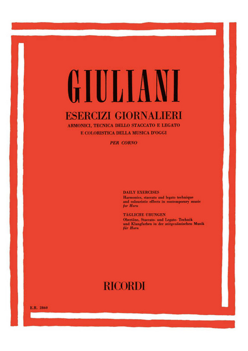 Esercizi Giornalieri per Corno: Coloristica della Musica d'Oggi