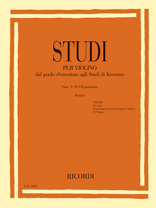 Studi per violino, Fasc. III: VI-VII posizione, dal grado elementare agli Studi di Kreutzer