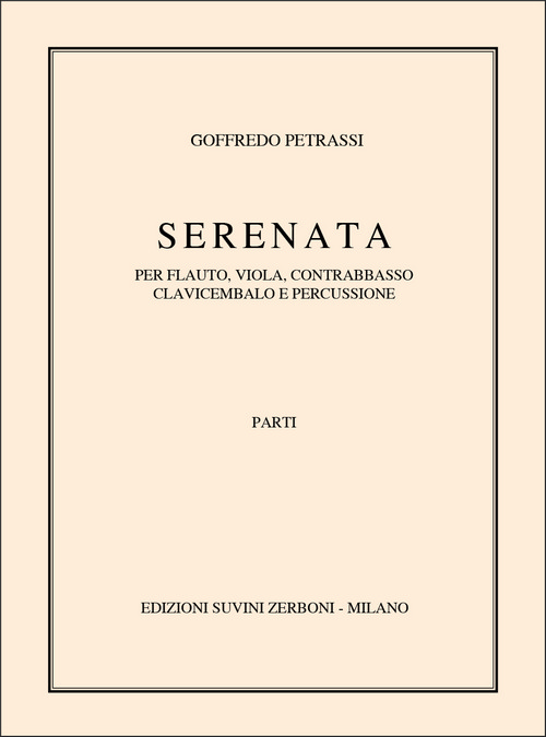 Serenata (1958) per 5 strumenti (Flauto, Clavicordio, Percussione, Viola, Contrabasso), parti