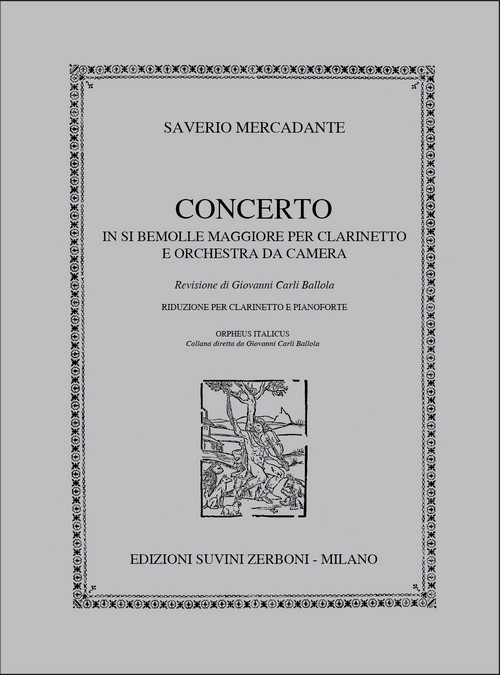 Concerto Op. 101, in Si bemolle maggiore, riduzione per clarinetto e pianoforte a cura di Giovanni Carli Ballola